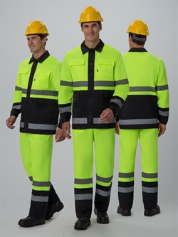 Костюм сигнальный Яркон-2 СОП (тк.Смесовая,210) п/к, лимонный/черный - фото 137172