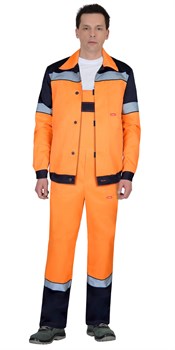 Костюм СИРИУС-ЛЕГИОНЕР куртка, п/к, оранжевый с синим и СОП - фото 148300