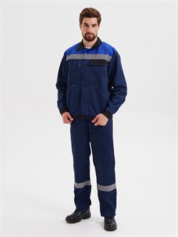 Костюм "Корпус" (куртка+п/к) тк. смесовая 65/35, пл. 240 г/м2, цв. синий/черный/василек - фото 172484