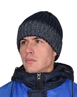 Шапка темно-синяя с СВ-элементами СИРИУС Юка, с утеплителем Тинсулейт (х12х60) - фото 178729