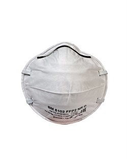 Респиратор ВМ-8102 NR D FFP2 (12 ПДК) без клапана, чашеобразная, от аэрозолей (кр20х480) - фото 179224