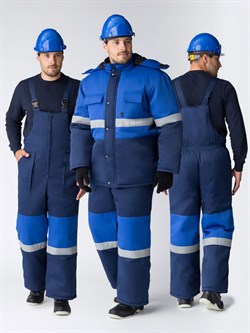 Костюм зимний Нордхард-2 СОП (тк.Смесовая,250) п/к, т.синий/васильковый - фото 185163