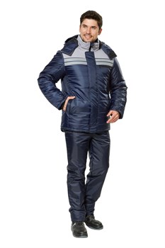 Куртка "Эребус" т.синий/серый  100 г/м.кв, 100% ПЭ, ВО, Оксфорд  КУР515 - фото 47711