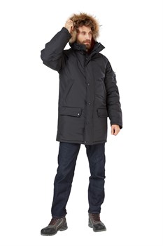 Куртка "Аляска" удлиненная черный 150 г/м.кв, 100% ПЭ, PU Milky, Рип-Стоп КУР563 - фото 47860