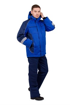 Куртка "Страйк" василек/т.синий (зимняя) 210 г/м.кв, 80%ПЭ+20%ХБ, ВО, Gerda КУР615 - фото 48003