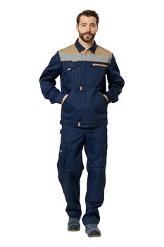 Куртка "Рольф 2" т.синий/бежевый 240 г/м.кв, 65%ПЭ+35%ХБ, ВО, Protek КУР596 - фото 48276
