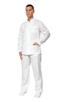 Куртка "Крокус 1" белый 145 г/м.кв, 50%ХБ+50%ПЭ МЕД401 - фото 48357