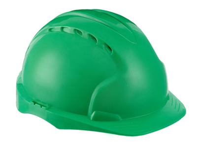 Каска защитная с вентиляцией (с храповиком), зеленая (10шт) - фото 4836