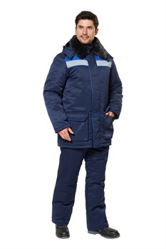 Куртка "Прим" т.синий/василек 210 г/м.кв, 80%ПЭ+20%ХБ, ВО, Gerda КУР591 - фото 48387