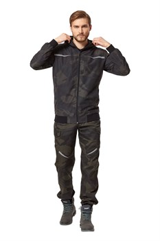 Куртка-ветровка "Аксель" Кмф хаки/черный 120 г/м.кв, 100%ПЭ ВО Camotex КУР724 - фото 48456