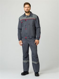 Костюм Фаворит-1 СОП (тк.Смесовая,210) брюки, т.серый/серый - фото 48754