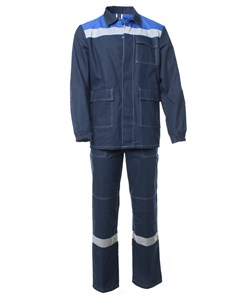 Костюм СПЕЦИАЛИСТ куртка, брюки (тк.Саржа,240) т.синий/васильковый - фото 49658