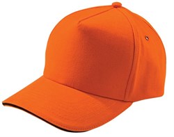 Бейсболка Unit Classic, оранжевая с черным кантом - фото 52520