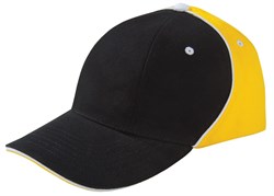 Бейсболка Unit Smart, черный/желтый - фото 52530