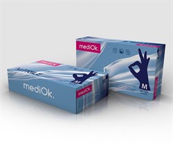 Перчатки MediOk™ нитриловые 3,5гр. (50 пар), черничный - фото 54408