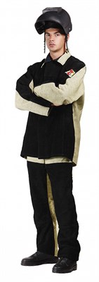 Костюм сварщика зимний комбинированный 2 кл.защиты (тк.Брезент,550/Спилок S=2,3), черный/бежевый - фото 5586