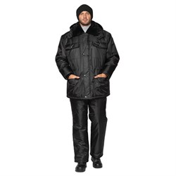 Куртка мужская утепленная Альфа удлиненная черная - фото 55935