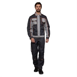 Костюм мужской Бренд 1 серый/серый универсальный (куртка и брюки) - фото 56214