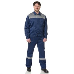 Костюм мужской Пантеон синий/серый (куртка и брюки) - фото 56365
