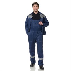 Костюм мужской Пантеон 2 синий/серый (куртка и полукомбинезон) - фото 56392