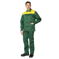 Костюм мужской Стандарт Плюс зеленый/желтый (куртка и брюки) - фото 56446