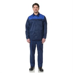Костюм мужской Стандарт Плюс темно-синий/василек (куртка и брюки) - фото 56453