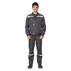 Костюм мужской Профессионал 1 темно-серый/светло-серый (куртка и брюки) - фото 56532