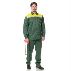 Костюм мужской Стандарт Плюс СОП зеленый/желтый (куртка и брюки) - фото 56606