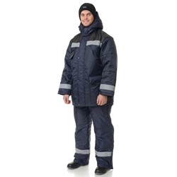 Костюм мужской утепленный Эверест синий/черный (куртка и полукомбинезон) - фото 56679