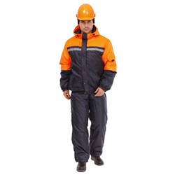 Костюм мужской утепленный Стимул синий/оранжевый (куртка и полукомбинезон) - фото 56805
