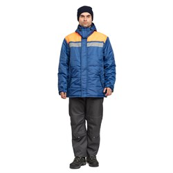 Куртка мужская утепленная Эльбрус васильково-оранжевая - фото 57142