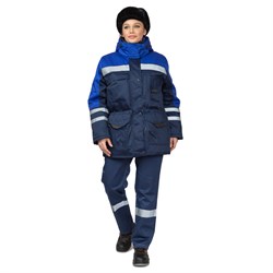 Куртка женская утепленная Зима темно-синий/василек с СОП - фото 57195