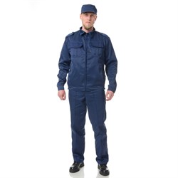 Костюм мужской Альфа синий (куртка и брюки) для охранников - фото 57268