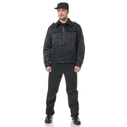 Костюм мужской Альфа черный (куртка и брюки) для охранников - фото 57272