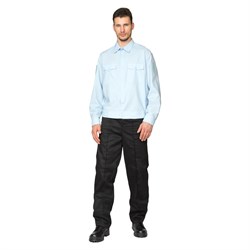 Рубашка для сотрудников с длинными рукавами серый/голубой - фото 57326