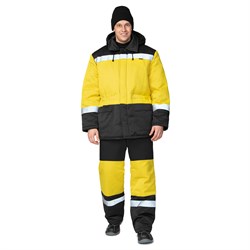 Костюм мужской утепленный Трасса желтый/черный (куртка и полукомбинезон) - фото 57385