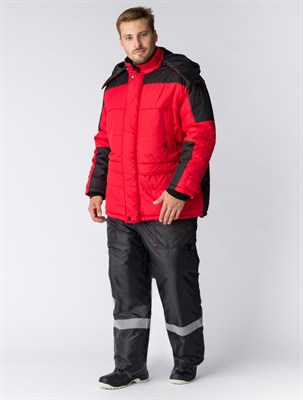 Куртка зимняя Европа (тк.Дюспо), красный/черный - фото 5884