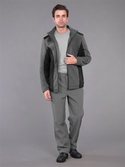 Куртка мужская (тк.Флис, 280), серый/черный - фото 58898
