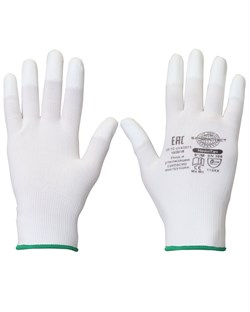 Перчатки Safeprotect НейпТач (нейлон+полиуретан на конч.пальцев, белый) - фото 60485