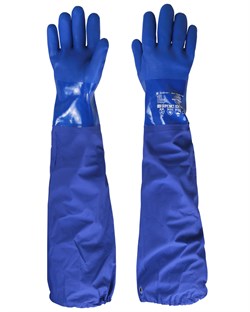 Перчатки Safeprotect ОЙЛРЕЗИСТ ЛОНГ (интерлок+ПВХ, с нарукавником дл.26+40см) - фото 60490