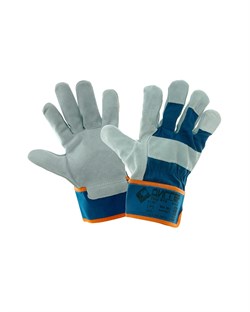Перчатки ДИГГЕР спилковые комб-е, серо-голубые р-р. 10,5 в уп. 72 пары (пер 614) - фото 60500