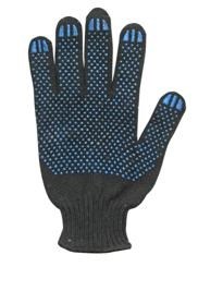 Перчатки трикотажные черные 7 класс с ПВХ покрытием "Точка" - фото 60518