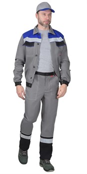 Костюм "СИРИУС 5120" куртка, брюки средне-серый с васильковым и СОП - фото 61215