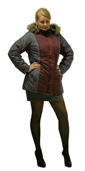 Куртка "СИРИУС-КАРЕЛИЯ" дл.,женская цв. бордовый с тёмно-серым  (распродажа) - фото 61249