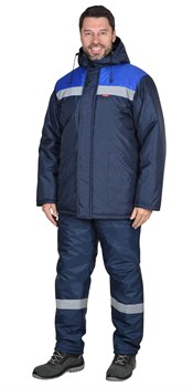 Костюм "СИРИУС-Рост-Норд" куртка, п/к, т-синий с васильковым тк.Оксфорд - фото 61532