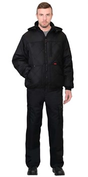 Куртка "СИРИУС-ПРАГА-Люкс" короткая с капюшоном, черная - фото 61962