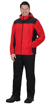 Куртка флисовая "СИРИУС-ТЕХНО" (флис дублированный) красная с черным - фото 62298