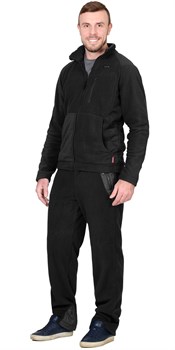 Куртка флисовая "СИРИУС-Актив"  черная с черной отделкой - фото 62309