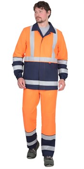 Куртка "Терминал-3-РОСС" оранжевая с темно-синим - фото 63003