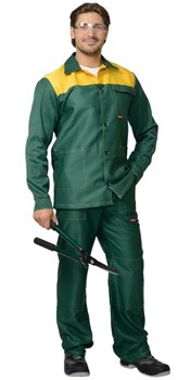 Костюм "СИРИУС-Стандарт" куртка, брюки зеленый с желтым - фото 63402